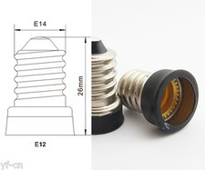 100x E14 Male to E12 Female Base LED Light Bulb Adapter Holder Socket Converter