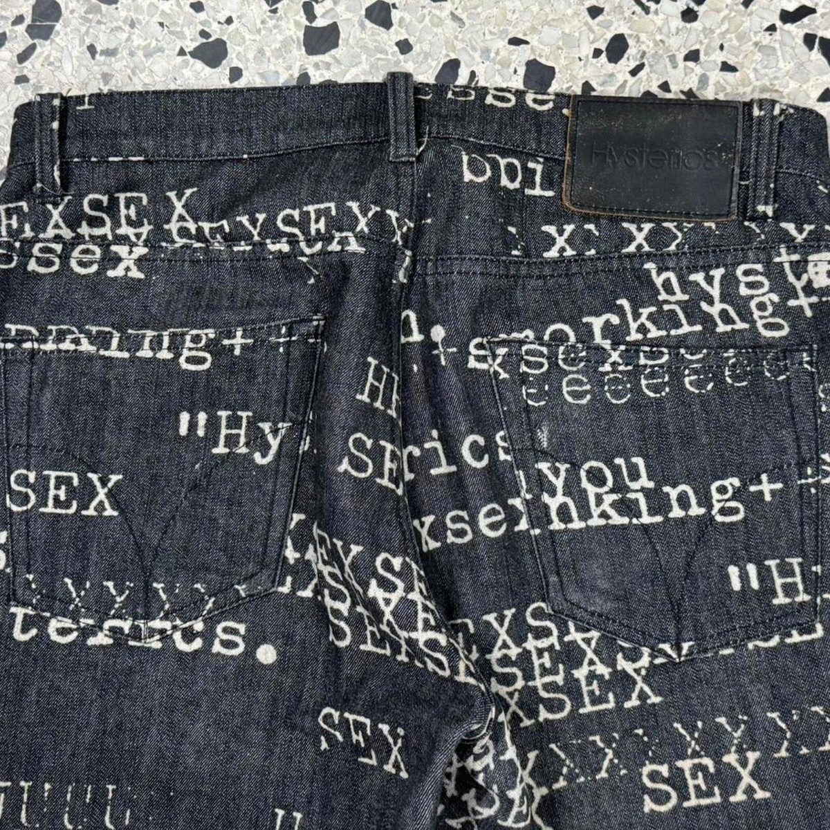 HYSTERIC GLAMOUR SS99 XXX SEX BITCH DENIM AOP PANTS: | eBay
