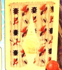 Spiderman Draperies Curtains Set Window Panels and tie backs fits 36"x48" Window