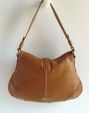 Nicoli Italy Stylish Boho Chic Hobo Style Tan Leather Large Shoulder Bag 