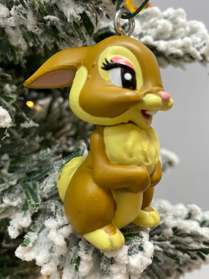 Juego de 4 adornos navideños Bambi de Disney golpeador, flor, nuevo Foto 4 de 4