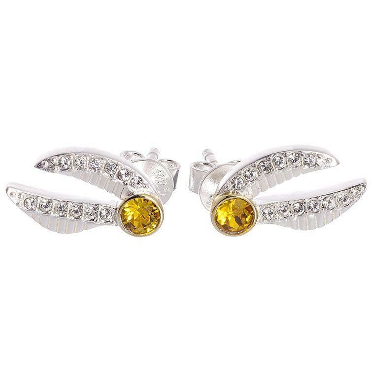 Aretes oficiales Harry Potter de plata de ley brillantes dorados