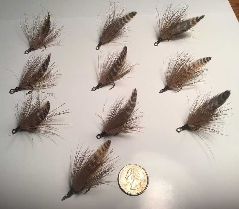 10 Dressed Double Frog Fishing Hooks with Deer Belly Hair,Feather Fly Fishing.