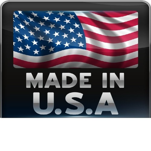 Black square with 1963 Corvette hood alignment wedges set of four, made in U.S.A., waving American flag.