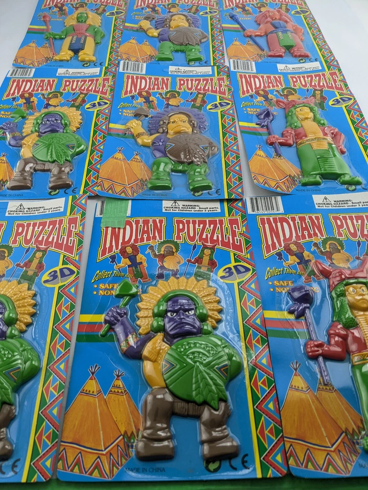 Lot of 9 Indian Aztec Mayan Chief Shaman Guard Warrior 3D Puzzle school project - Image 2 of 4