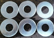 6 Washer Toss Game Replacement Washers 2-1/2" Silver Set of 6 Paintable 3 Ounces