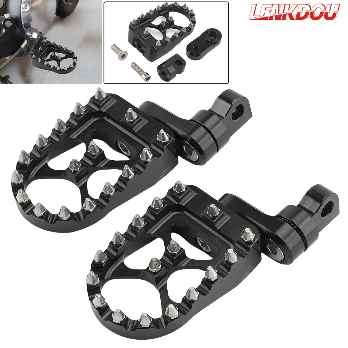 MX Style Wide Foot Pegs Footrests For Harley Dyna Softail
