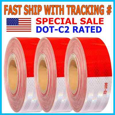 Reflective Tape CONSPICUITY Trailer Safety Warning Sign Auto Truck Red White NEW