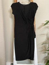 Tiana B. Women's Cocktail Little Black Wrap Dress Size S Made in USA