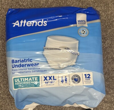 Attend Bariatric Protective Underwear XXL 80'' Waist - 12 count