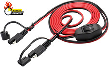 SAE Extension Cable 16 AWG Wire Harness 12V-24V DC SAE to SAE Cable with Switch