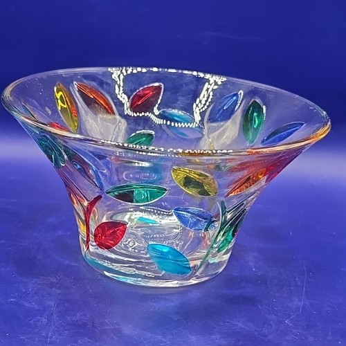 2 Zecchino Murano Italy Glass Rainbow Colorful Tree Life Candy Candle Dish Bowl - Picture 13 of 19