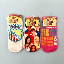 NWT LOT OF HIGH SCHOOL MUSICAL SOCKS- 3 PAIRS- HSM- DISNEY- DISCONTINUED