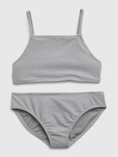 NWT Gap Kids Girls Swimsuit swim Bikini silver metallic glitter u pick size