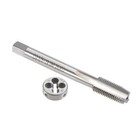 3/8"-24 UNF Tap and Die Set HSS Thread Tap with Round Threading Die Right Hand