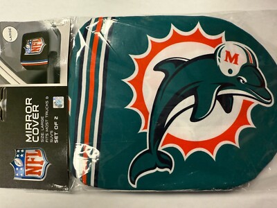 Fanmats NFL Miami Dolphins Mirror Cover, LARGE. Made In USA!! Set Of 2