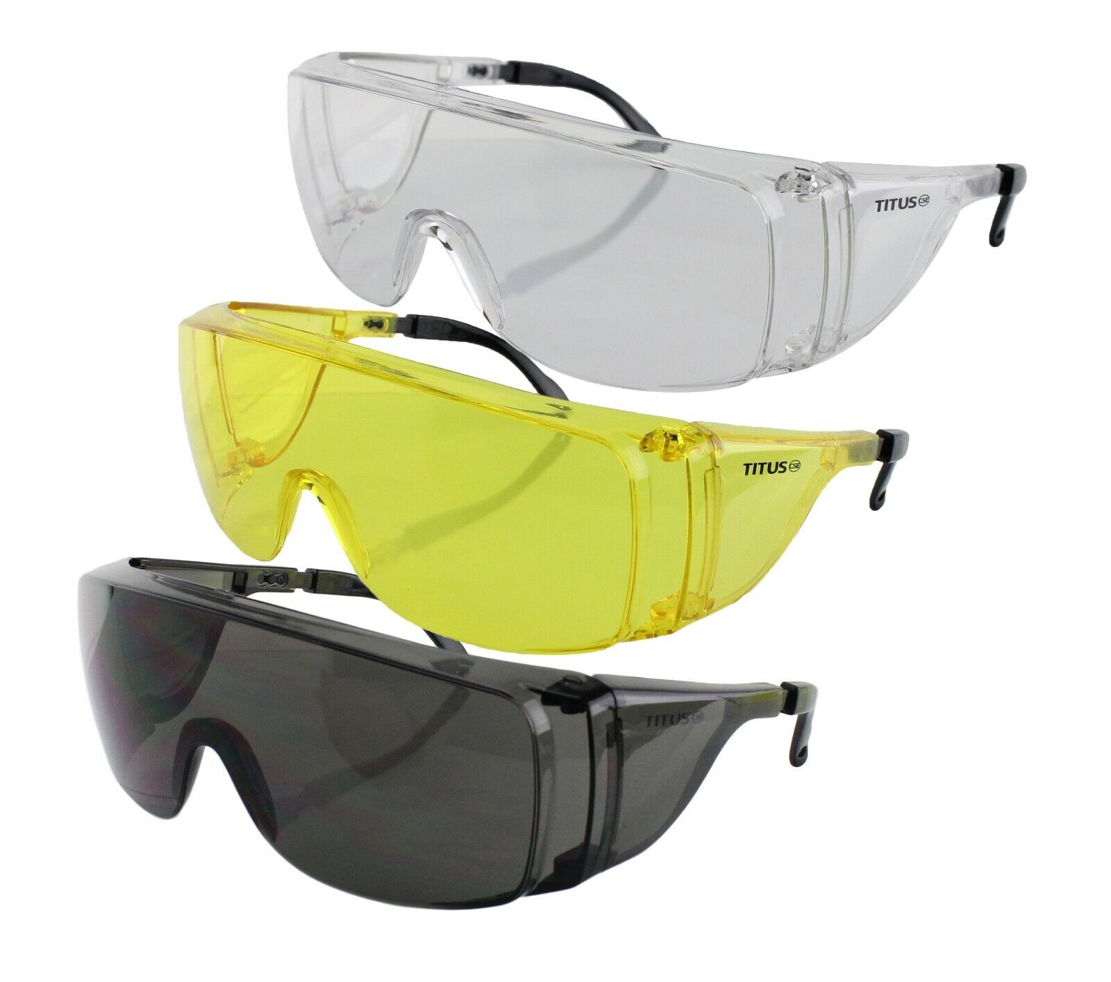 Titus Safety Glasses Shooting Eyewear Motorcycle Protection ANSI Z87 Fit Over RX