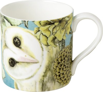 Porzellan-Tasse ''Owl Tale'' Eule Uhu Kautz Blumen 0,35l Becher*BoneChina