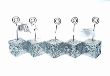 Kate Aspen Silver Glitter Place Card Holders Party Wedding Birthday Lot of 5 NEW