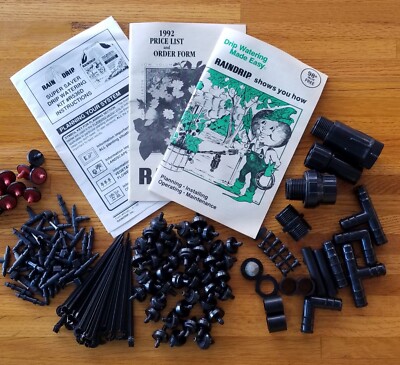 Raindrip Super Saver Drip Watering Kit PARTS with Instructions + 1992 Pricelist