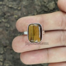 Natural Tiger Eye Gemstone 925 Sterling Silver Statement Women Gift for Jewelry