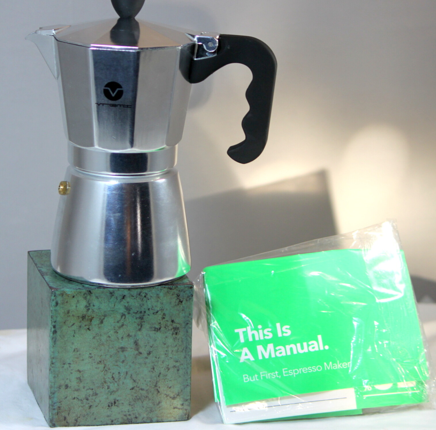 Vremi Stovetop Espresso Maker Moka Pot Chrome New No Box