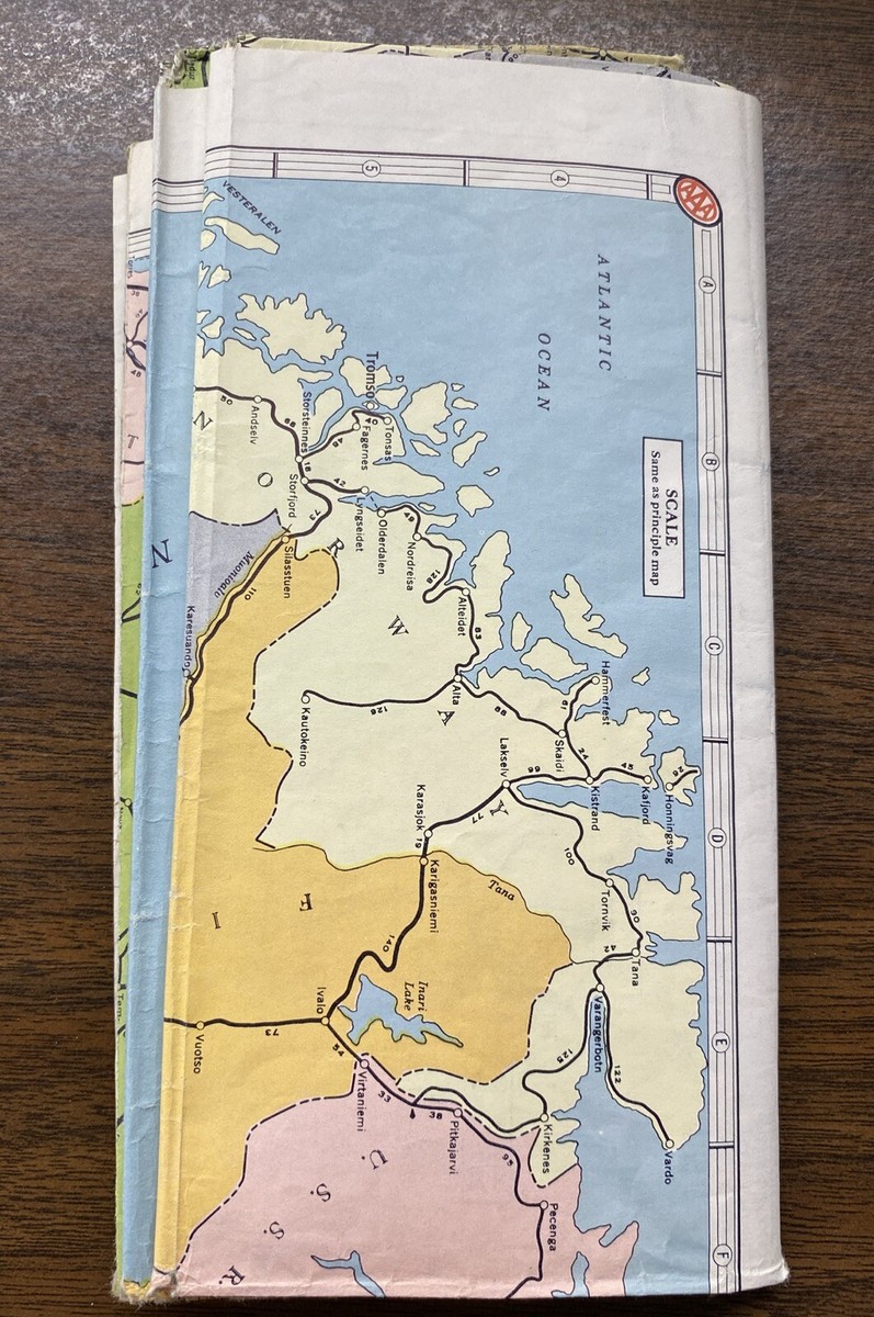 RARE Vintage 1959 AAA Planning Map of European Principal Motor