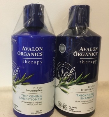 Avalon Organics Thickening SHAMPOO / Conditioner Biotin B Complex Therapy 14 oz