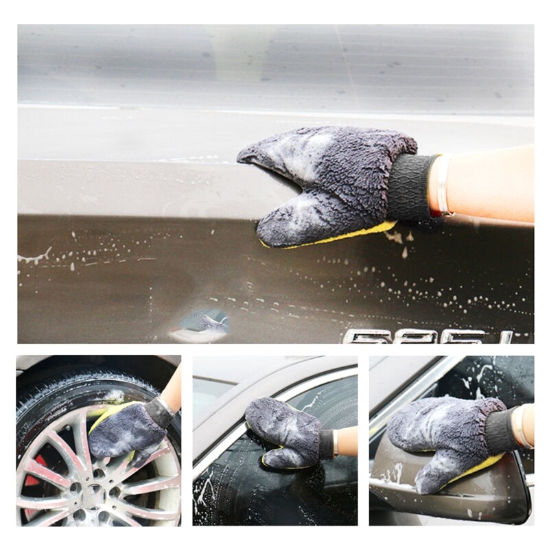 Car Wash Glove Microfiber Chenille Gloves Car Towel Cloth 24x20cm Mitt