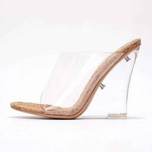 CAPE ROBBIN Clear Wedge Heels with Geniune Leather Insole - Size 9 *NEW IN BOX* - Image 3 of 4