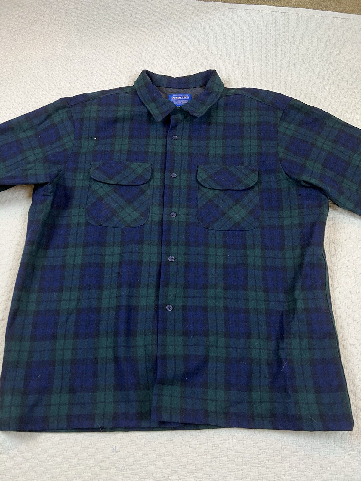 Pendleton Board Shirt Plaid Wool Loop Collar Vint… - image 3