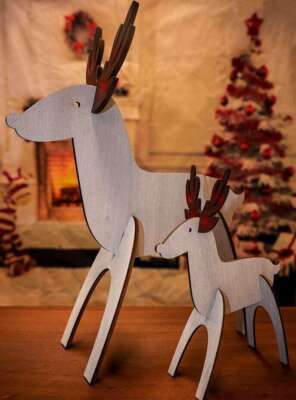 Fun Express Reindeer Stable 3-D Craft Kit - Christmas Tabletop Decor, Makes 12, Foam & Pom-Poms - View #11