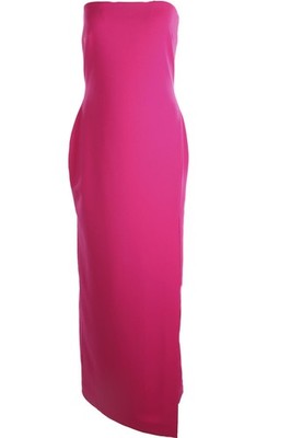 SOLACE LONDON MAXIKLEID ROSA KREPP UK 14