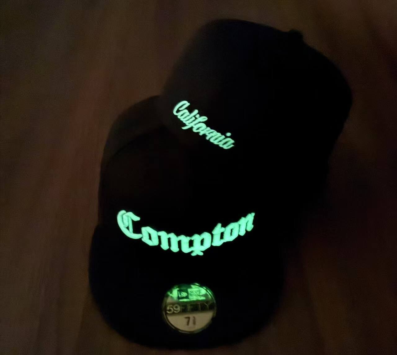 New Era Compton Glow in the Dark Script Fitted Hat RARE Snoop Dogg Rap ...