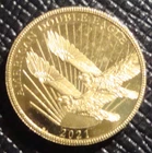 2021 $5 1/10th oz .24 Fine (.024oz AGW) Gold Proof Double Eagle Cook Islands