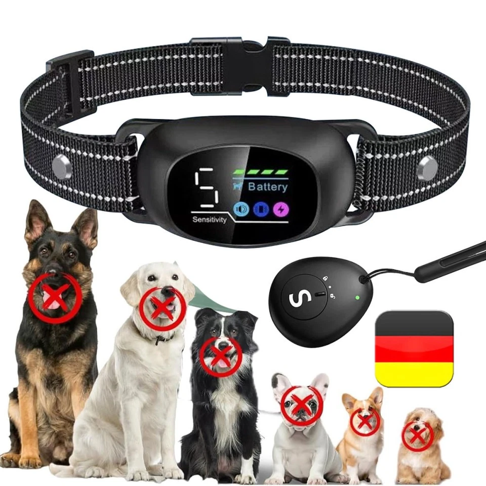 MARKENLOS Anti Bell Halsband Hunde Erziehungshalsband Anti Bark Collar Gerät für Hunde DE