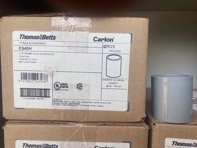CARLON E940H PVC COUPLING 1-1/2'' For Use With SCH 40/SCH 80 Conduit - 25 NIB