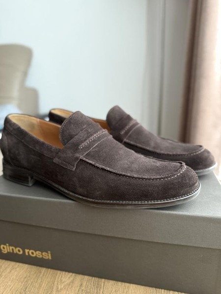 Men Gino Rossi Loafers Brown Suede 42