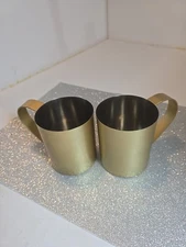 set of two gold tone crofton coffee mugs