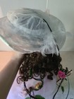 Vintage Large Porcelain Doll Sitting On a Swing Set. Hangable. Brown Hair, Dress — photo 5