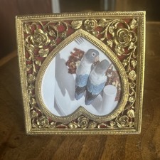 Vintage gorgeous matson gold-plated image gold frame 5”x5”