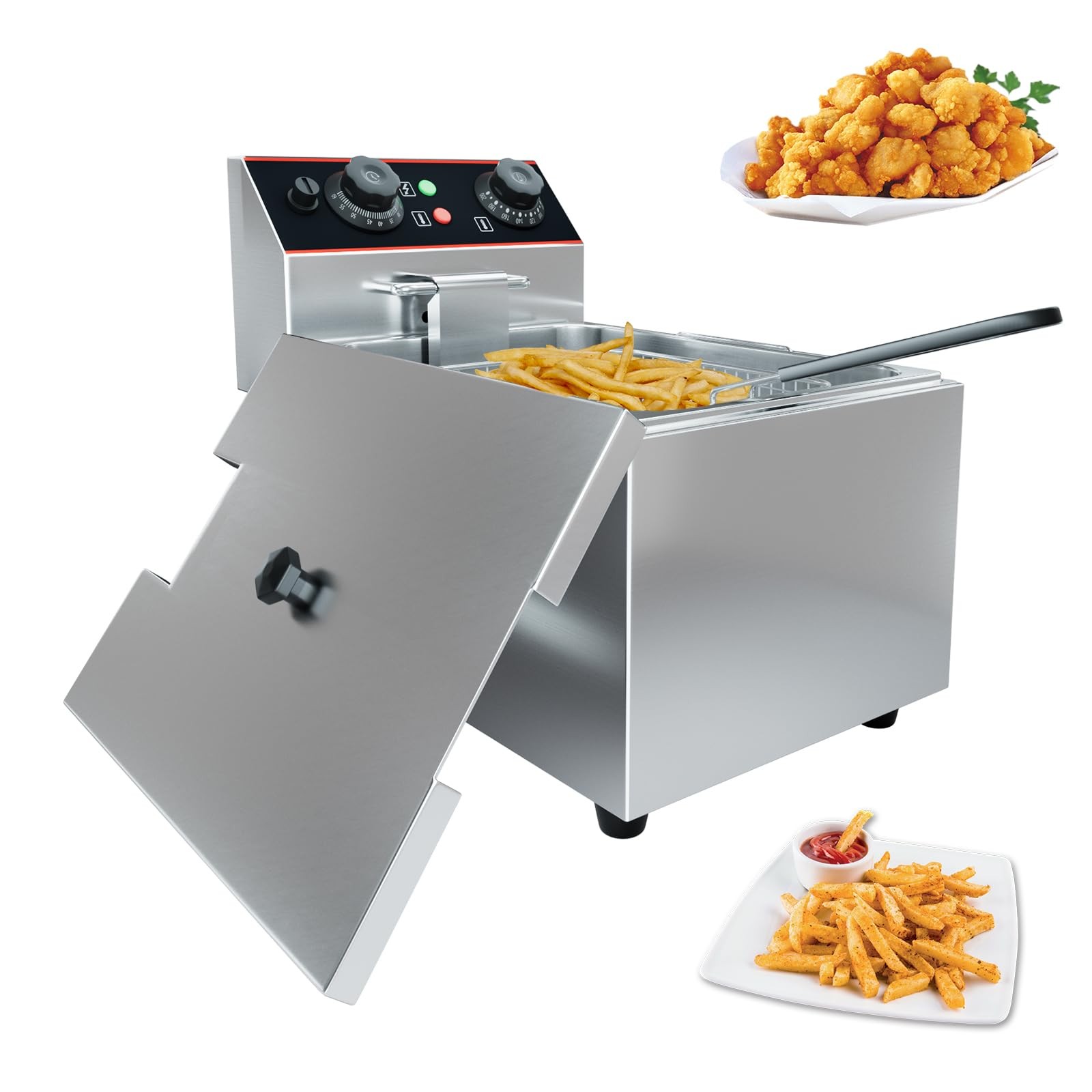 With Basket, 8.4 Qt/8 L Stainless Steel Electric Counterto