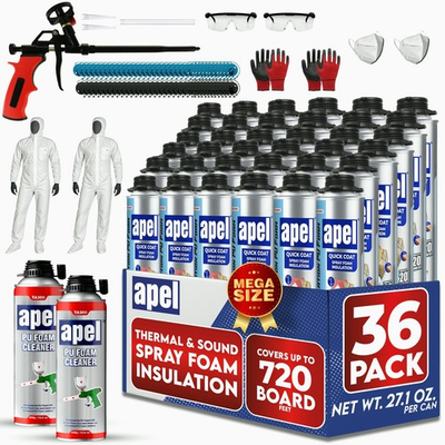 #ad Self Expanding Spray Foam Insulation Kit 36x32.80oz 720 Bd Ft Heat amp; Acoustic $436.99