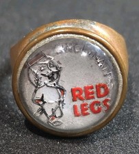 VINTAGE 1950s KELLOGS PREMIUM RING CINCINNATI RED LEGS ADJUSTABLE TOY GLASS