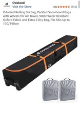 Odoland 190cm Rolling Padded Ski Bag