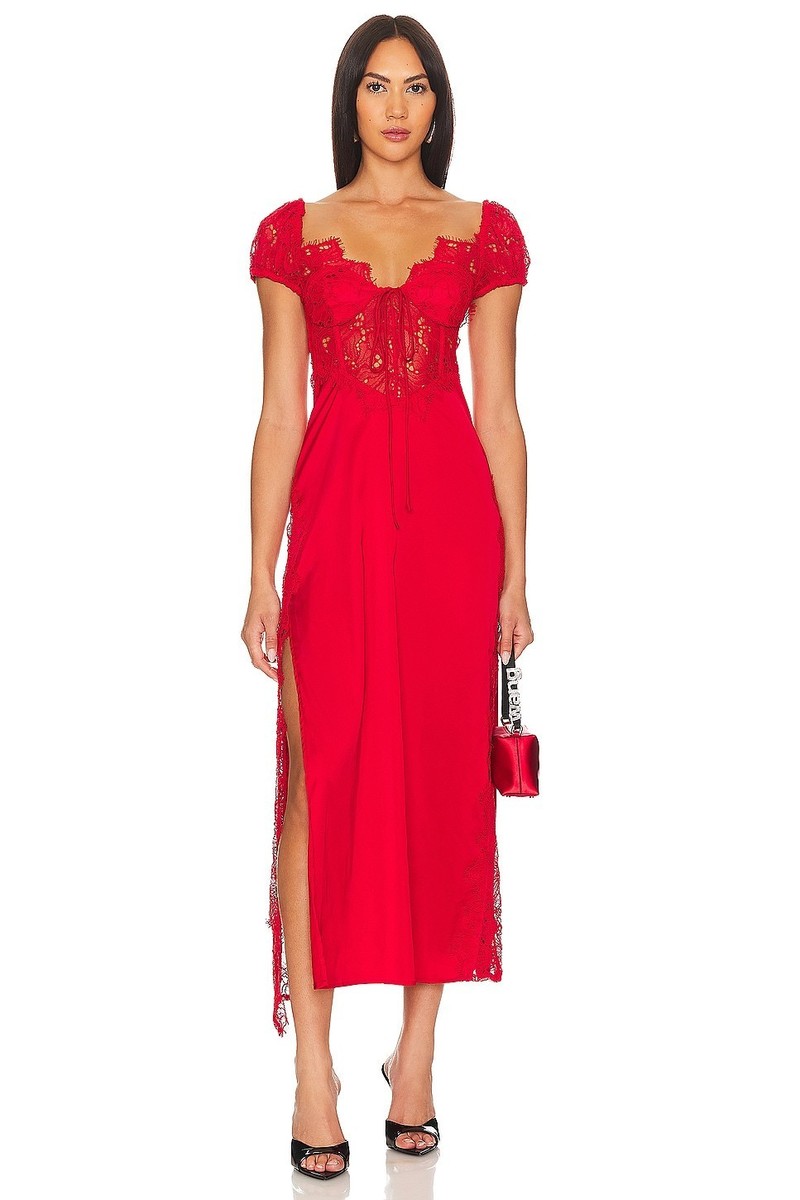 for love and lemons casey maxi dress For Love & Lemons Casey Maxi Dress in Pink