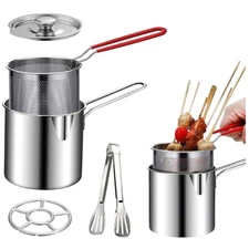 304 Stainless Steel Deep Fryer for Fish & More - Effortless Cleanup