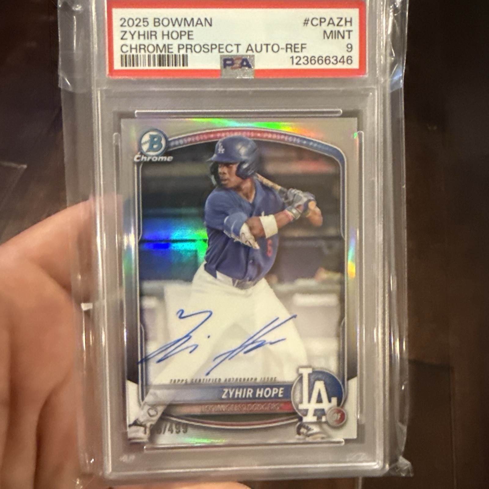 2025 Bowman - Chrome Prospect Autographs Zyhir Hope #CPA-ZH Refractor /499 (AU,