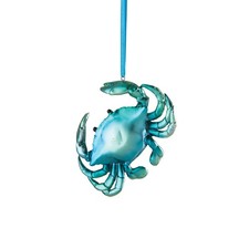 Gallerie II Iridescent Blue Crab Ornament, Coastal Beachhouse Christmas Decor