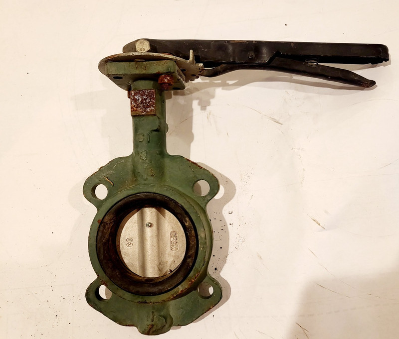 NOS Crane 3" Style 42 Wafer Butterfly Valve SS Disc and Stem Manual OLD STOCK